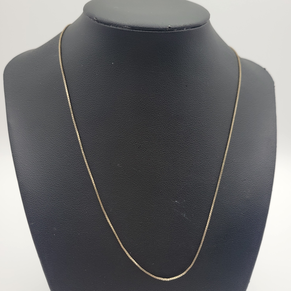 925 Italy Sterling Silver Box Chain Necklace Tarnished Needs Cleaning